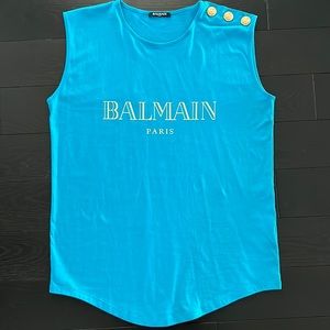 Balmain top size 40 Azure Blue